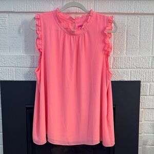 Lilly Pulitzer Cambria Coral Ruffled Blouse